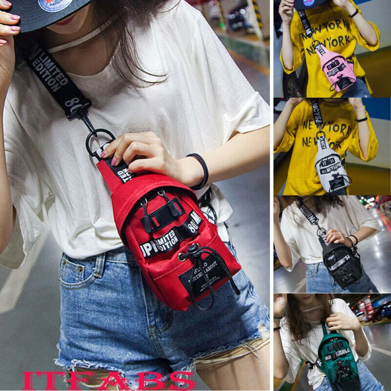 5 farver kvinders piger talje taske pakke pung bryst skulder rejse pose lynlås talje pakker