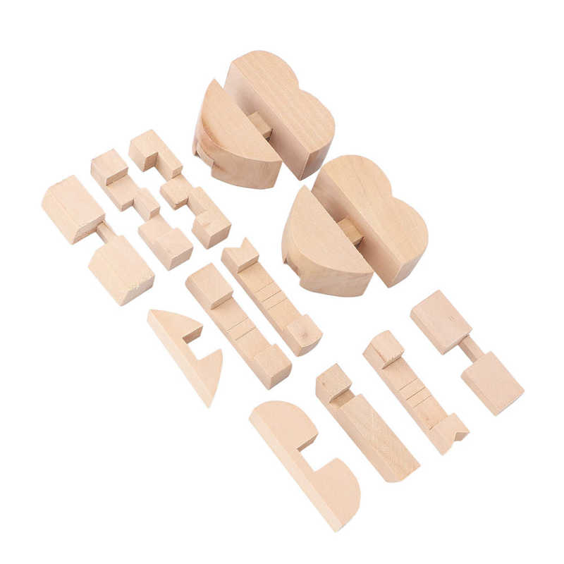 Puzzle Lock Toy Composite Wood Unlock Interlock Puzzle for Home Travel for Elderly