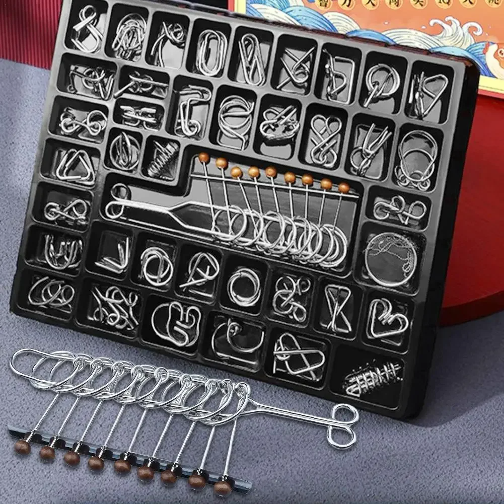 3D Metall Puzzle Geist Gehirn Spielzeug Unentanglemen Eisen Link Entsperren Interlock Luban Lock Pädagogisches Intellektuelles Spielzeug