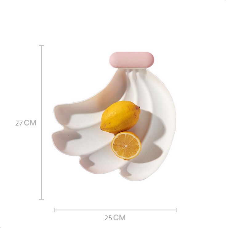 Criativo forma de frutas placa lanche nozes prato bandeja de comida de frutas do agregado familiar placa de serviço de plástico para festa em casa cozinha acessório: White Banana