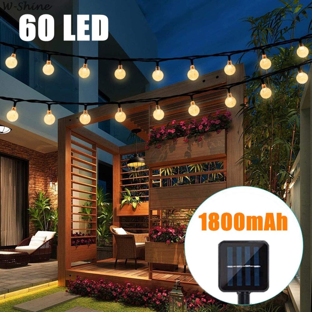 60 LED Solar Powered Bulbs String Lights Waterproof LED Fairy String Light For Outdoor Yard Garden Light Festival Decoration
