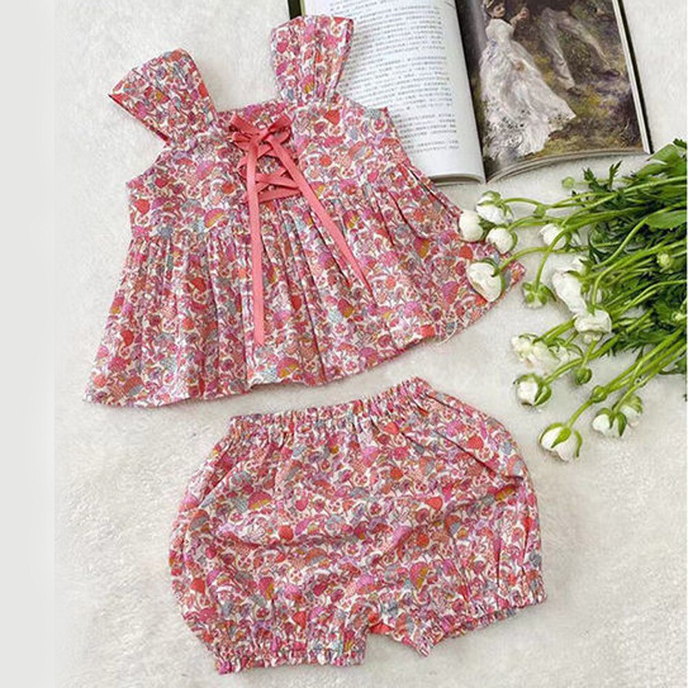 Skirt + Pants Set 2pcs Sewing Pattern For Kids Baby Summer Clothes DIY Mini Kraft Paper Cutting Drawing Template Girls Dress