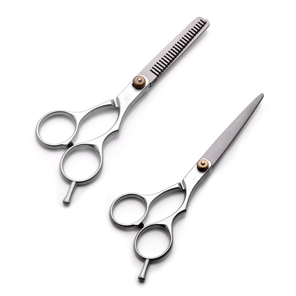 Hairdressing scissors hair styling tool straight scissors 6 inch Cutting &5.5 inchThinning scissors Barber shears