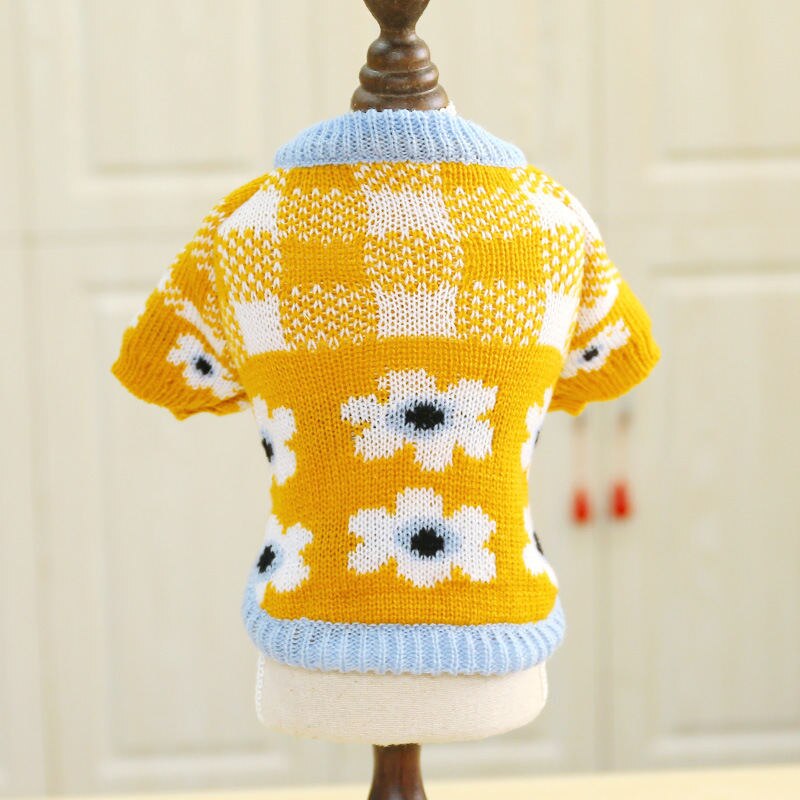 Chandail d'hiver pour chiens | Pull pour chiens, pull pour chiot, manteau de chat, veste en tricot doux, vêtements pour petits moyens et grands chiens, teckel: Yellow / XS