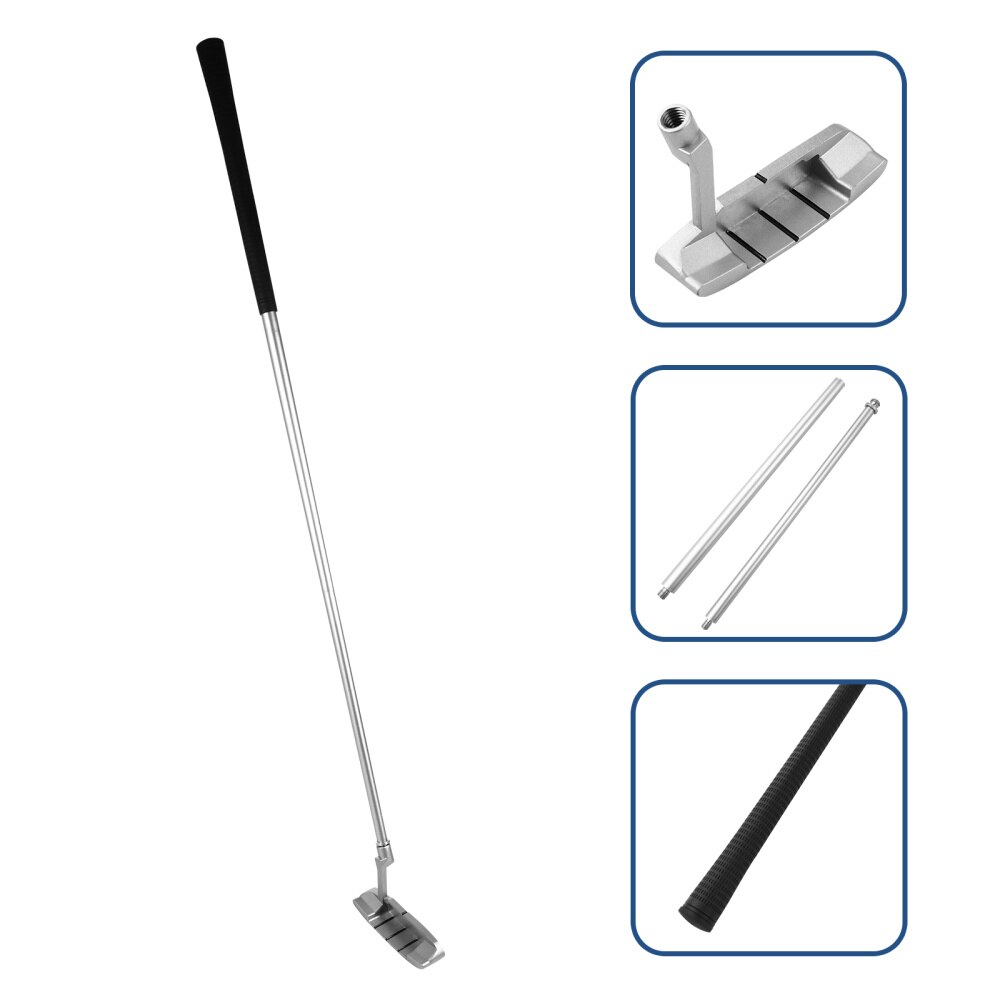 1 Set Golf Training Putter Three-joint Aluminium Alloy Portable Detachable Golf Clubs Golf Supplies Pushing Rod for Office