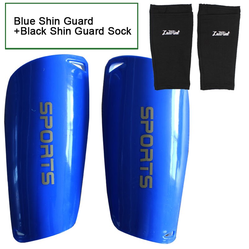 Soccer Shin Guards Football Shin Pads Socks for Sports Shin Protector Leg Support For Kids Adult: blue with socks / M