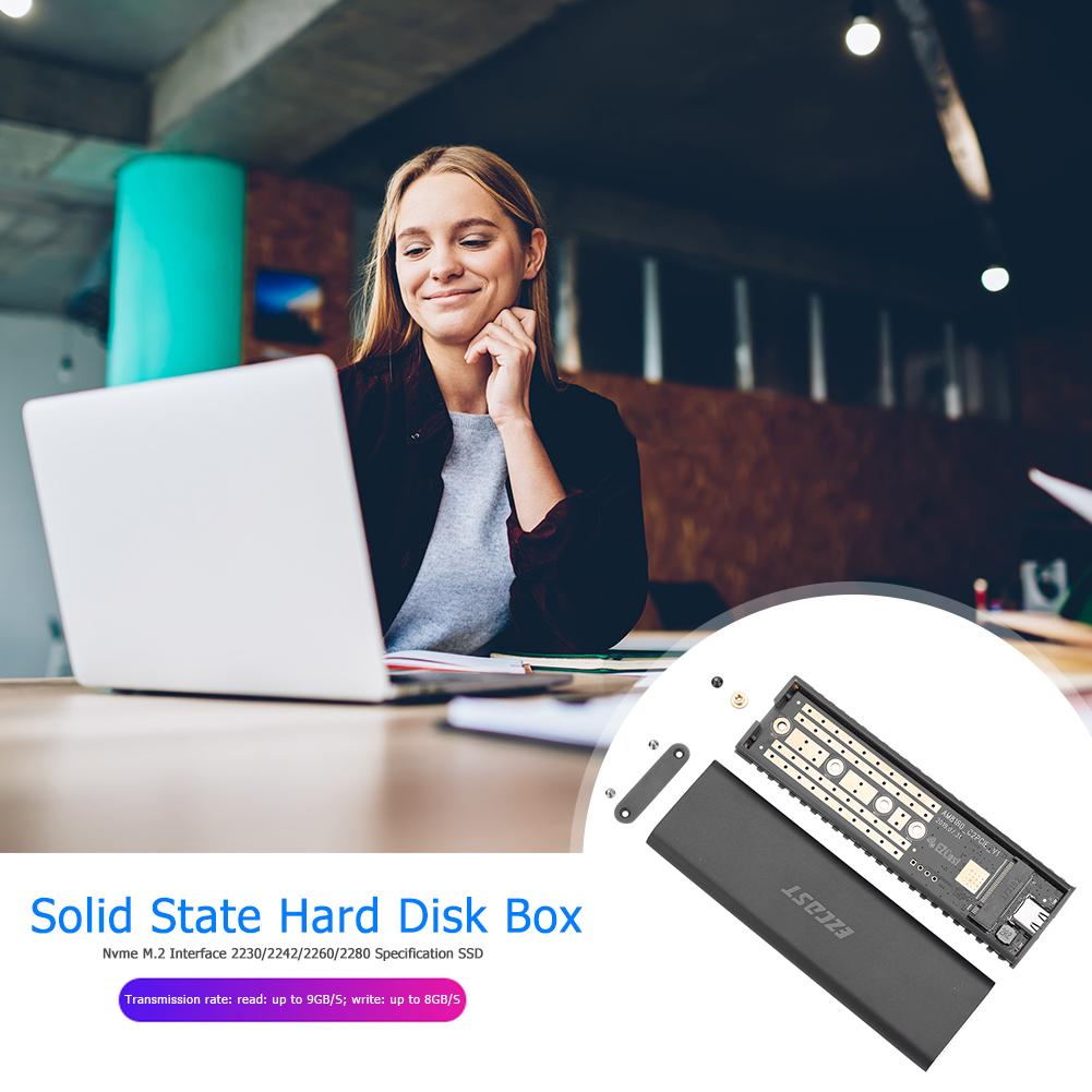 SSD Case Box Drives Type-C USB 3.1 NVME Hard Disk Box 10Gbps PCI-e Enclosure Hard Disk M.2 SSD Case