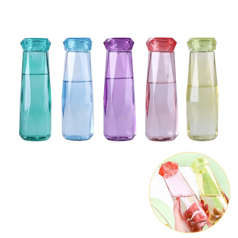 Gebühr Kristall Diamant Wasser Flasche bap Frei 420ML Glas Sport Flasche botella de agua Leck nachweisen draussen Reise Flasche für Mädchen