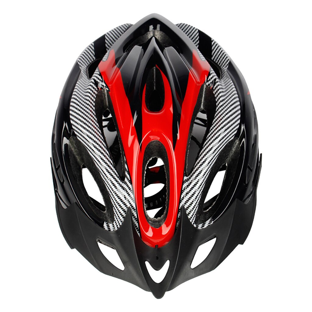 Cykelcykelbeskyttende hjelm integreret støbning cykel sikkerhedshjelm ydre skal med slagabsorberende skumhoveddæksel #45: Rød