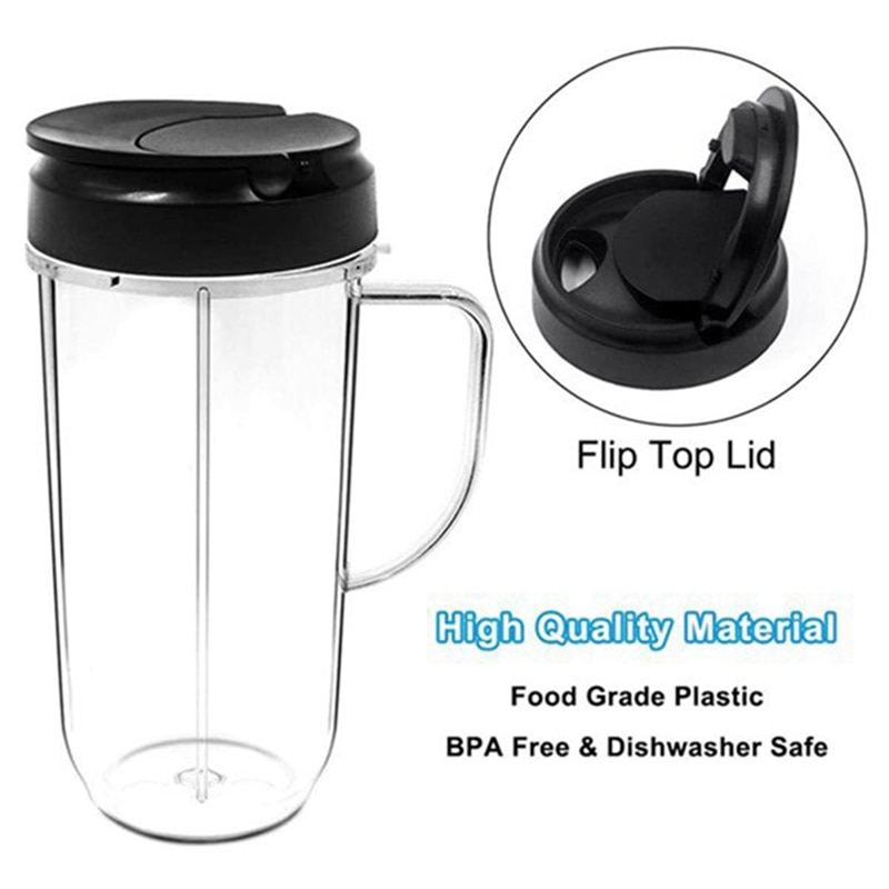 Smoothie 22Oz kubek wymienny kubek z ostrzem i pokrywka z klapką robić 250W ic MB1001 MB1001B MBR-1101 MBR-1701 mikser