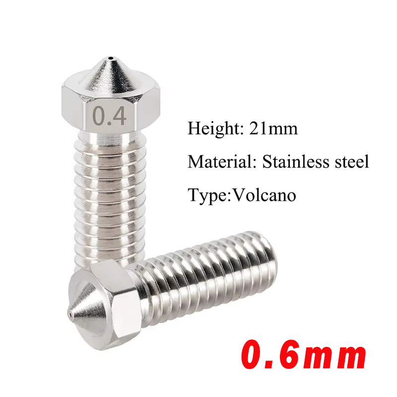 Buse volcanique E3D en acier dur, laiton plaqué PTFE, impression 3D pour artillerie Vyper Sidewinder X1 et X2 Genius Pro Hotend: 2.2mm / Orange