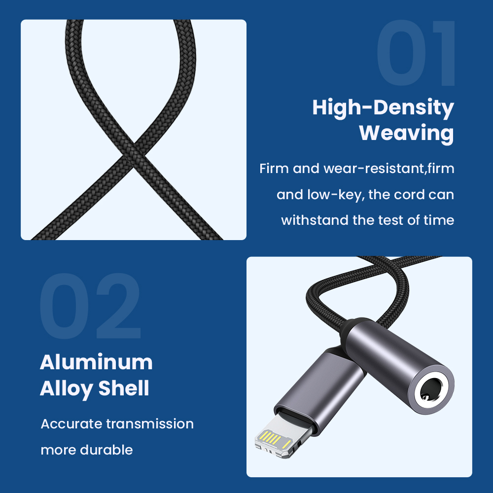 8-pins naar 3,5 mm jack AUX-kabel voor iPhone 14 13 12 11 8 7 X iPad Pro Mini Audio Splitter hoofdtelefoonadaptersnoer voor iOS 14 hierboven