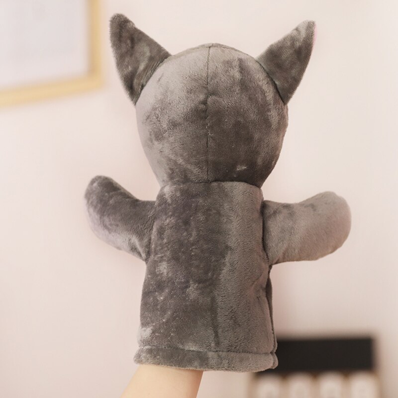 30cm søte kartongdyr frosk ulv hånddukke leker plysj dinosaurdukker kawaii dukke til baby låve bursdag til låve