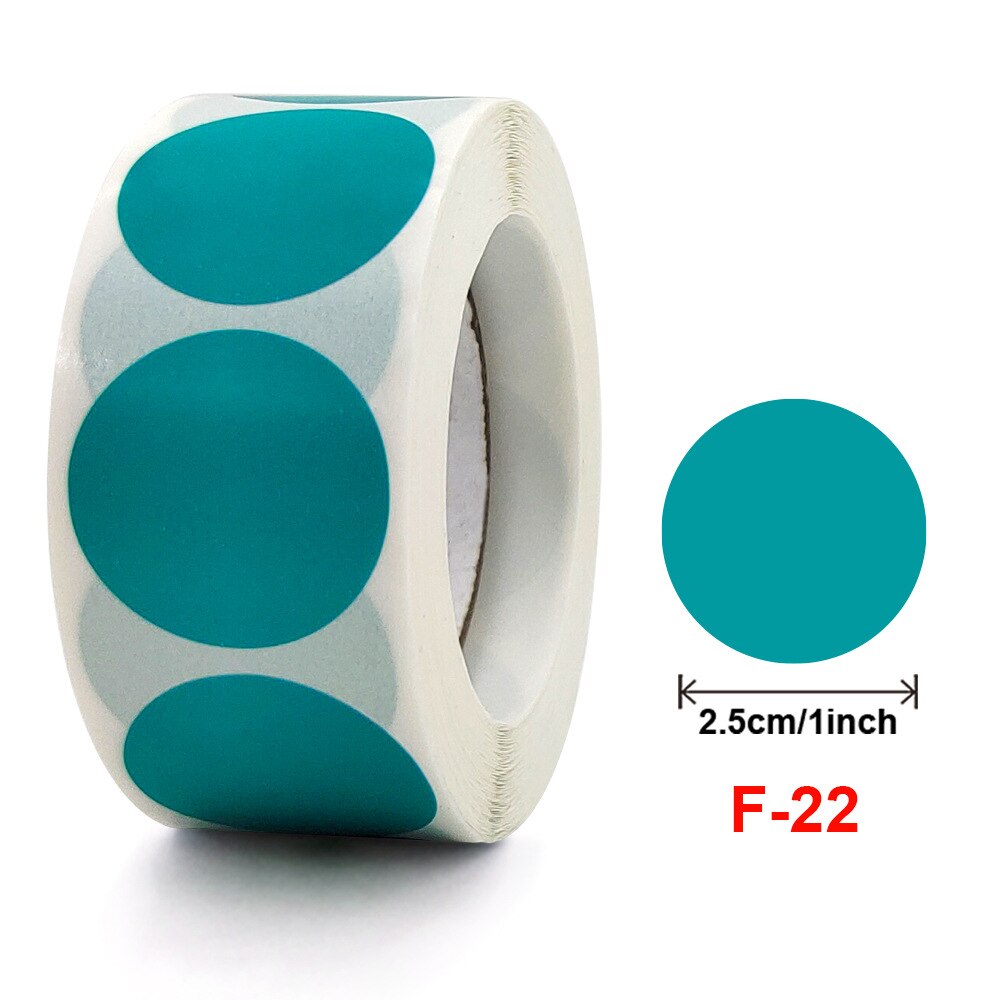 500per Roll Chroma Label Color Code Dot Labels Stickers 1 Inch Roun Red Green White Yellow Blue Pink Black Stationery Stickers: F22