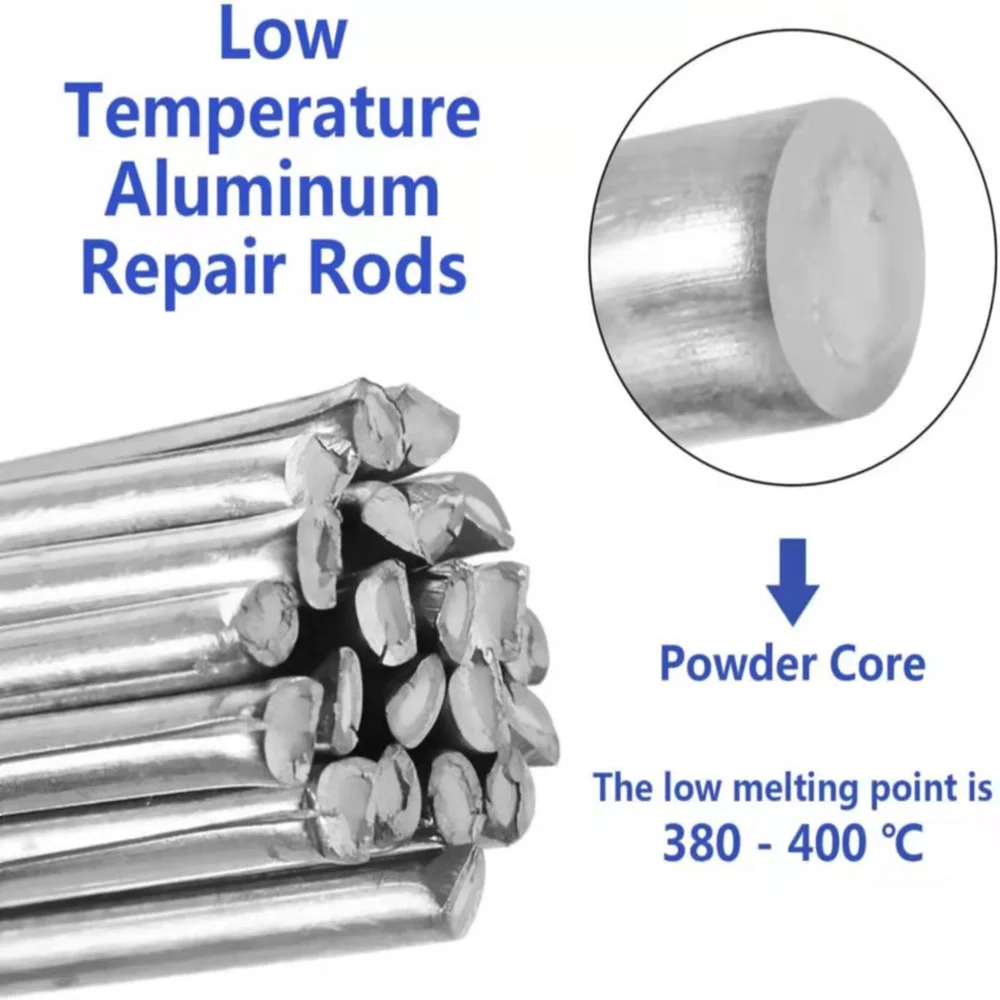 10 st svetstrådar för lågtemperatursmältning av aluminium, svetsstänger, kärntråd, 2mm- stångslödtråd för lödning av aluminium, inget lödpulver