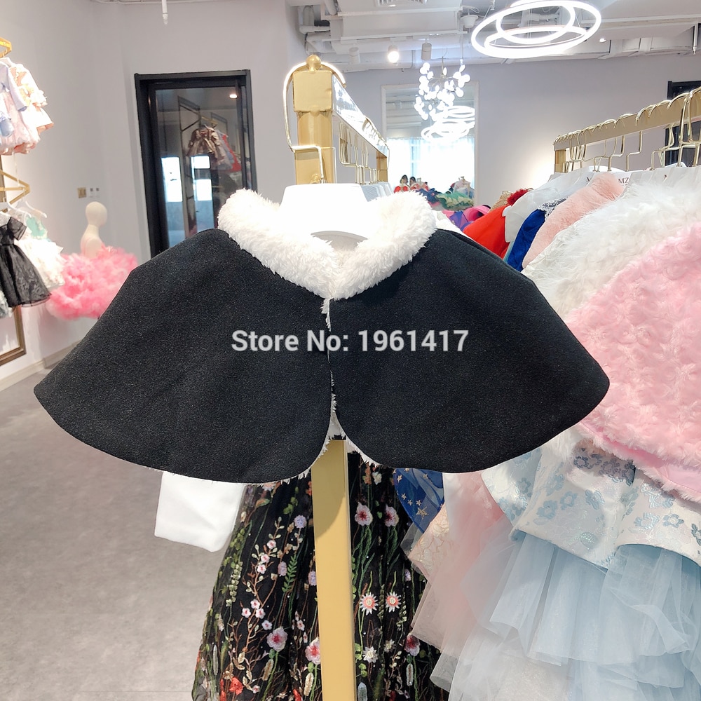 Winter Meisjes Kids Lange Mouwen Bolero Bolero Bridal Cape Wedding Cloaks Shawl Schouderophalen Bovenkleding Jassen Bloem Meisje Kleding