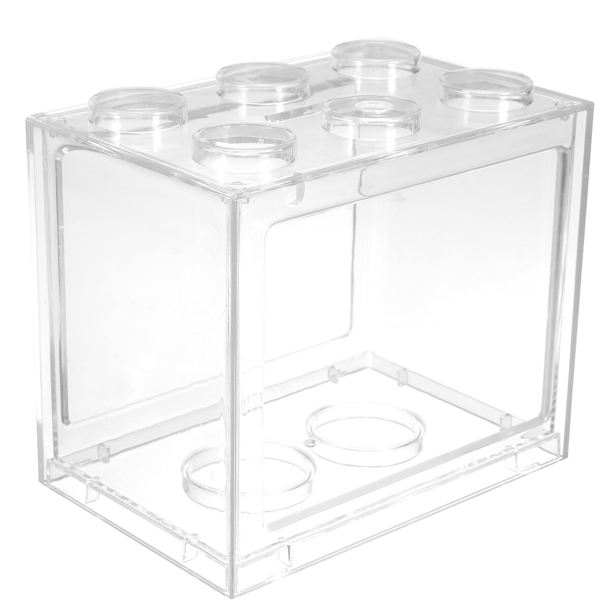 Mini acuario con luz LED para lámpara, tanque de peces Betta, cilindro de combate de peces USB, de escritorio, tazón de peces acuapónicos marinos, Fliter de agua: Clear