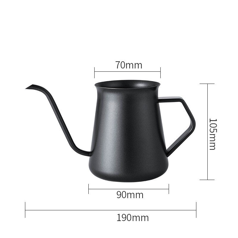 Stainless steel hand punch coffee pot with lid dripping gooseneck watering can long mouth coffee pot teapot-400ml