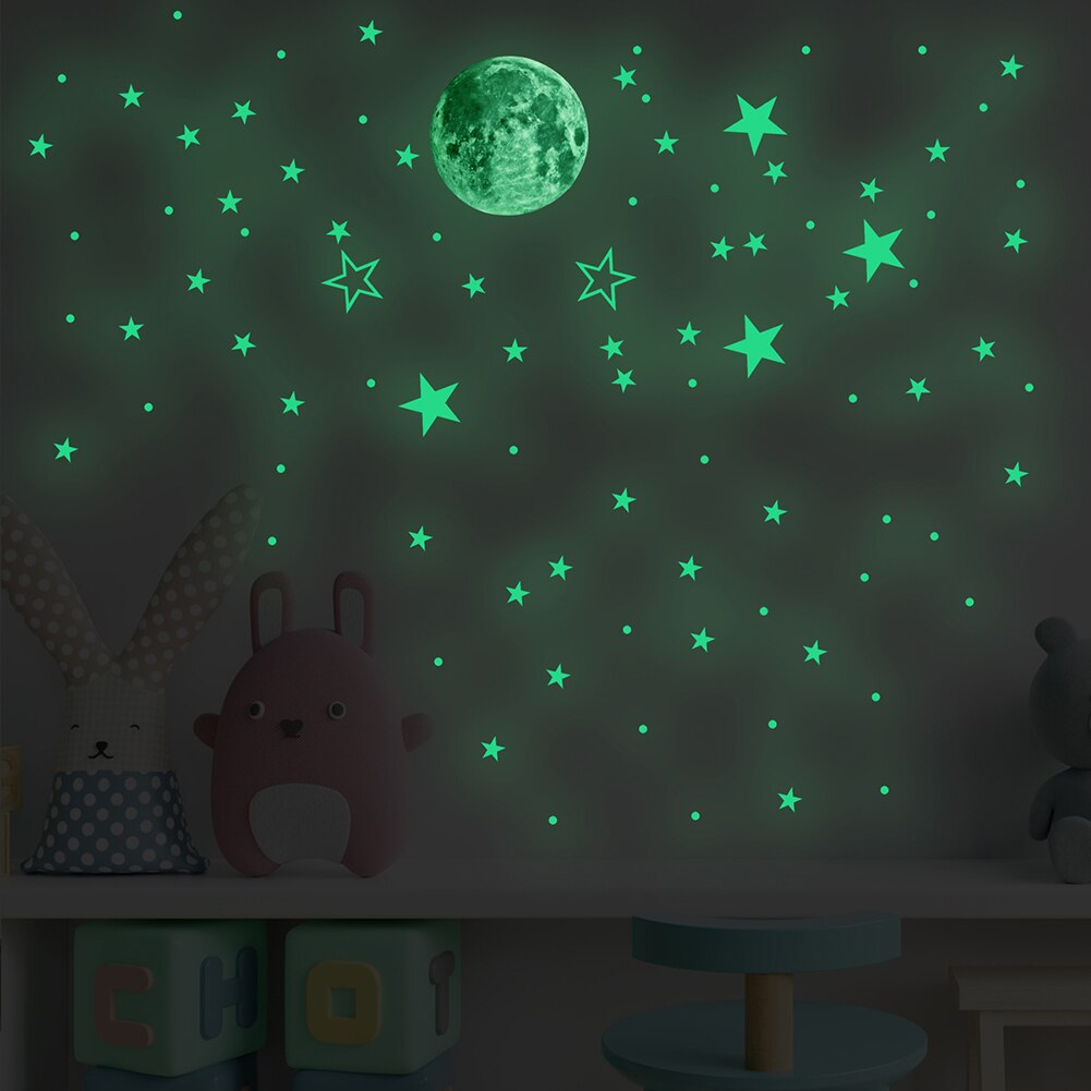Planet Star Lichtgevende Muurstickers Decoratieve Muur Sticker Voor Kinderen Kamer