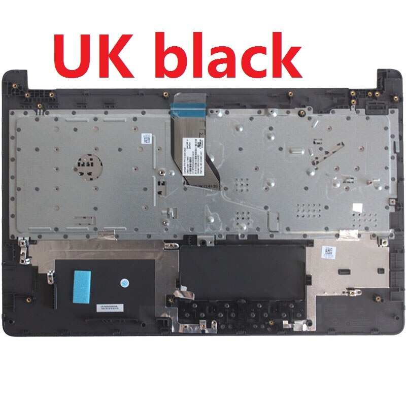 US/UK/SP/Spanish Laptop Keyboard for HP 15-BS 15-BR 15-BW 15Z-BW 250 G6 255 G6 TPN-C130 Palmrest Upper Cover no touchpad: UK black No touchpad
