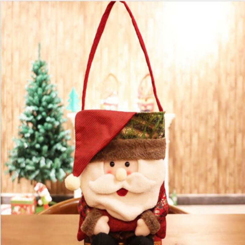 Most Popular Decoration Candy Bag And Socks Santan Bag Cute Santan Shape Storage Bag Household Christmas 2 In 1: A