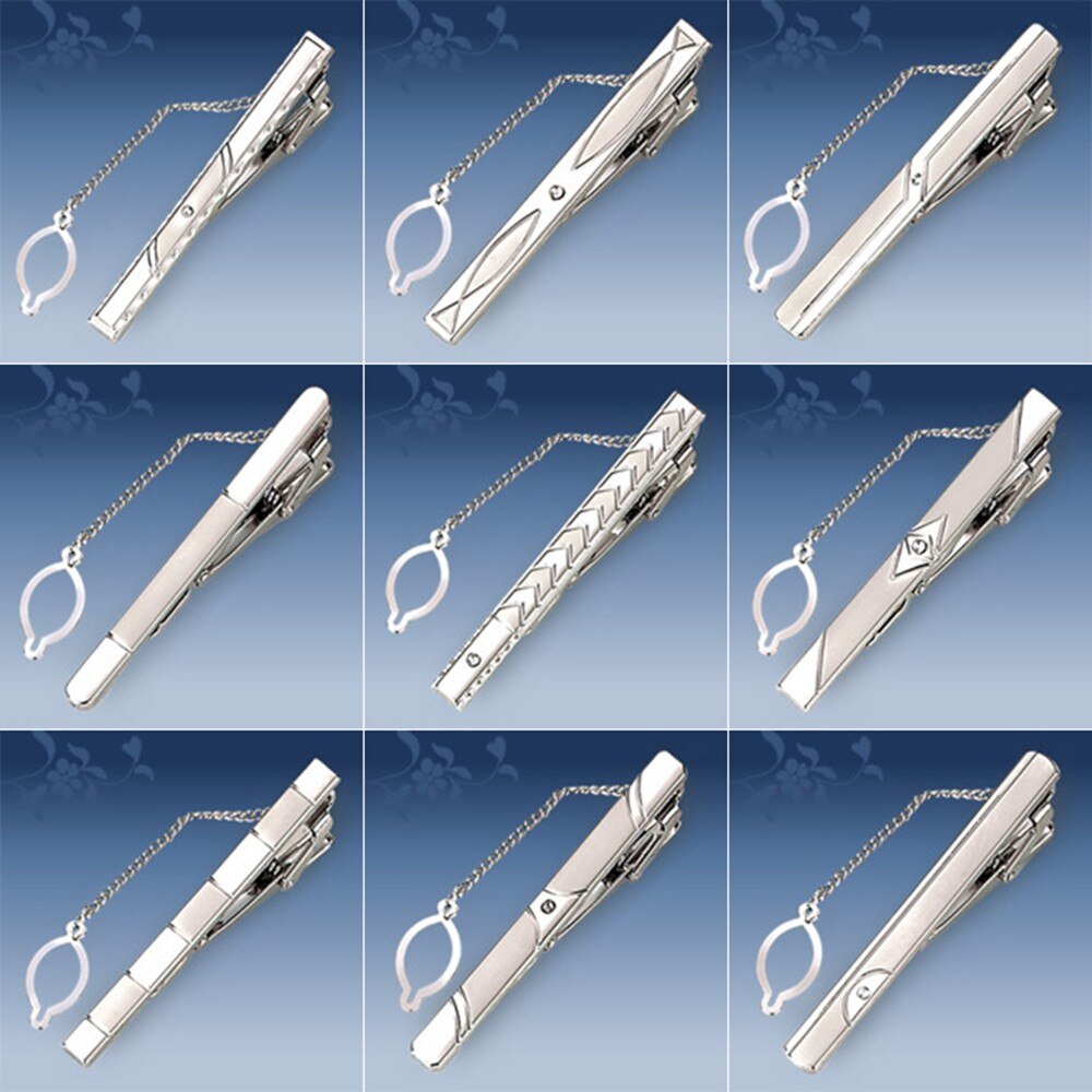 Varios estilos, al azar, Clip de corbata, caballero, plata, Metal, corbata, Clip Simple, broche de barra, práctico, liso, populares