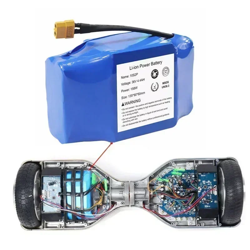 Original 36 V 4,4 Ah wiederaufladbare Lithium-Batterie 10S2P 4400 mAh 18650 elektrische selbstausgleichende Roller-Hoverboard-Batterien