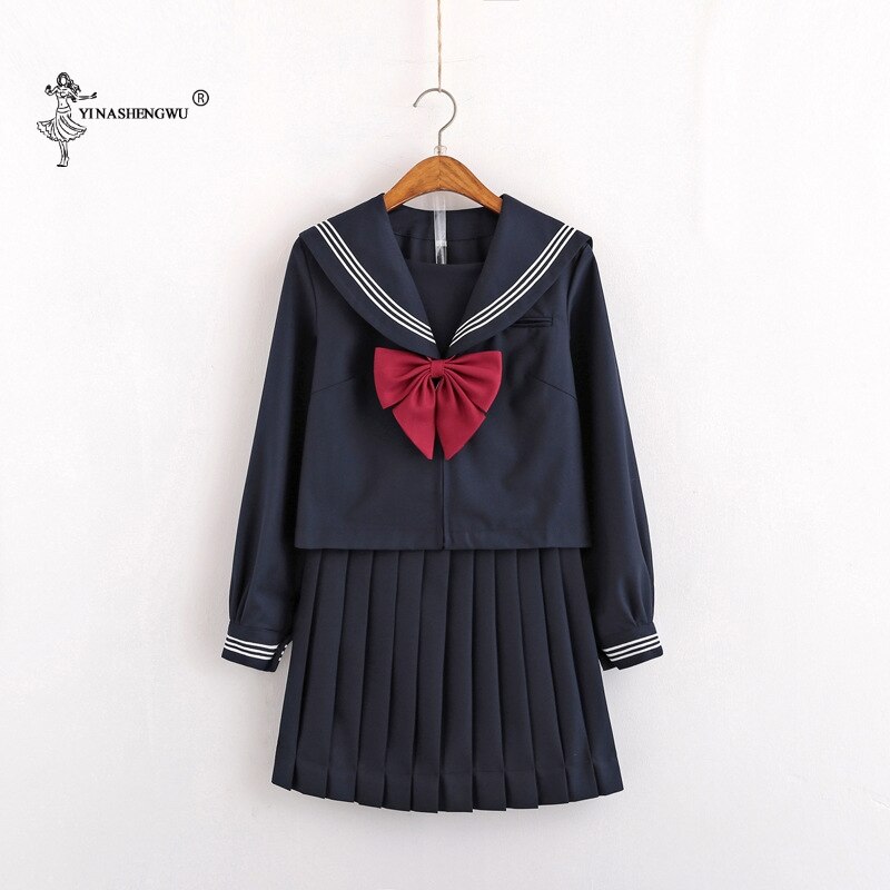 Lady JK Uniform Japanese Kansai Sailor Suit School Uniform Cosplay Student Jk Academy Students Version Sailor Pleated Skirt Suit