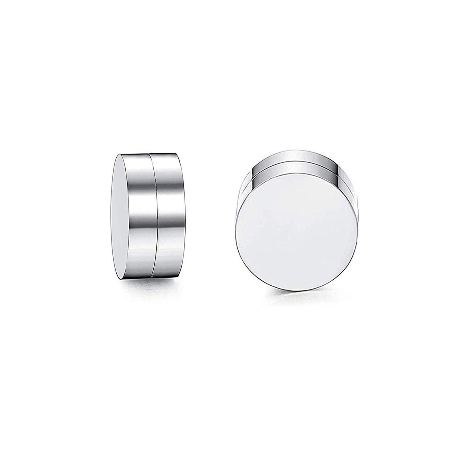 6 pairs magnetic stud earring for men women round square cz magnet non pierced clip on earrings set 6mm 8mm: 1 pair-style b / 6mm