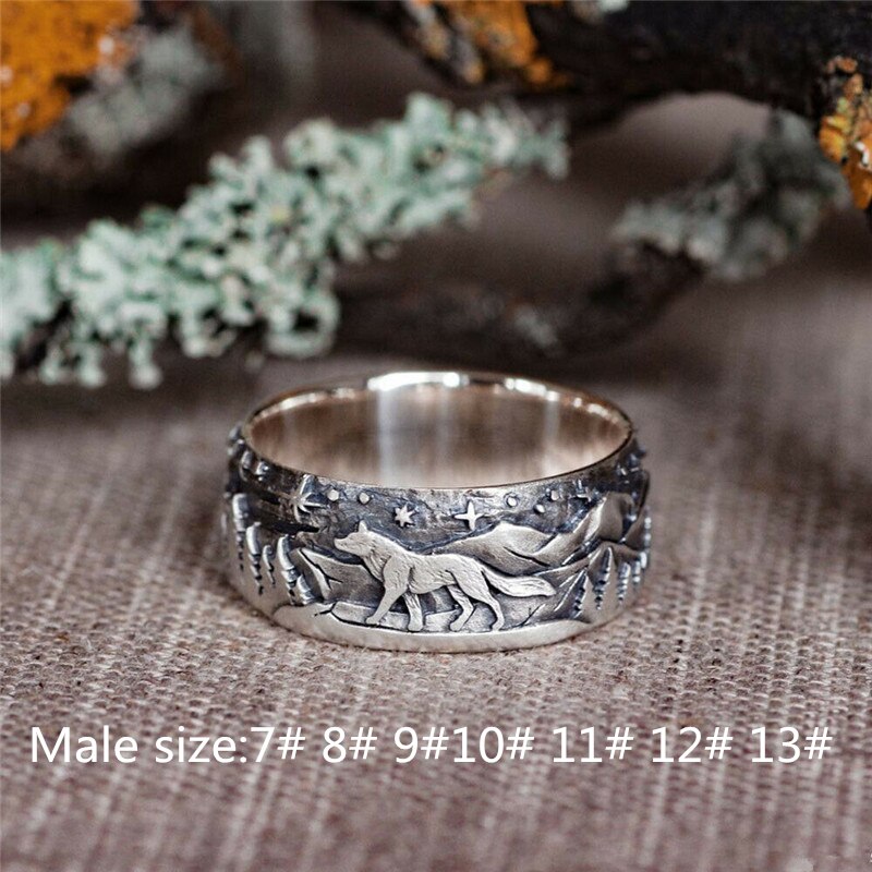 Lady Silver 925 Rings For Girl Jewelry Trendy Men Finger Ring Male Charm Wolf Couple Rings Women Valentine's: 10 / male