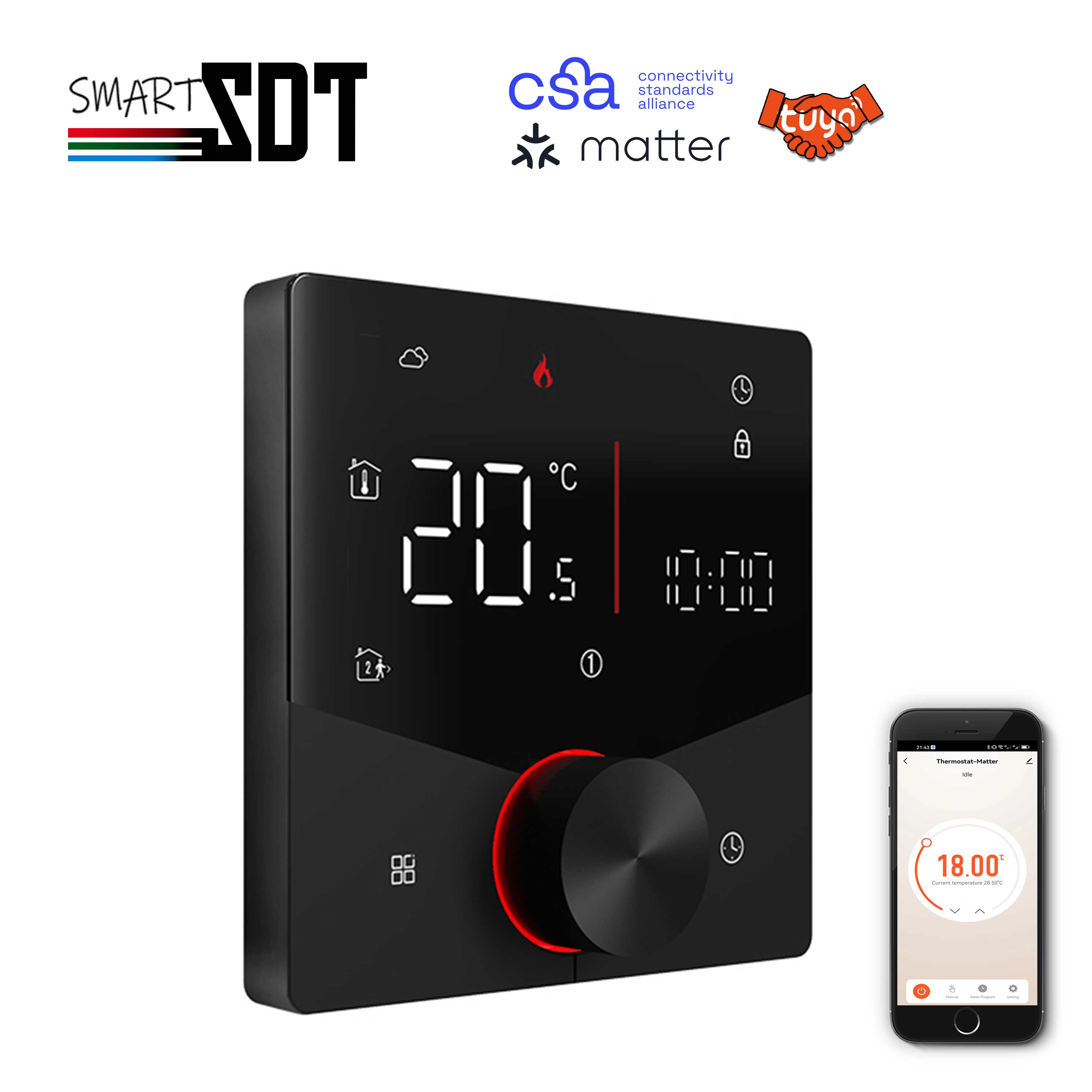 2024 new zigbee wifi thermostat heaters for ga gb gc control underfloor heating electric heating gas boiler dry contact