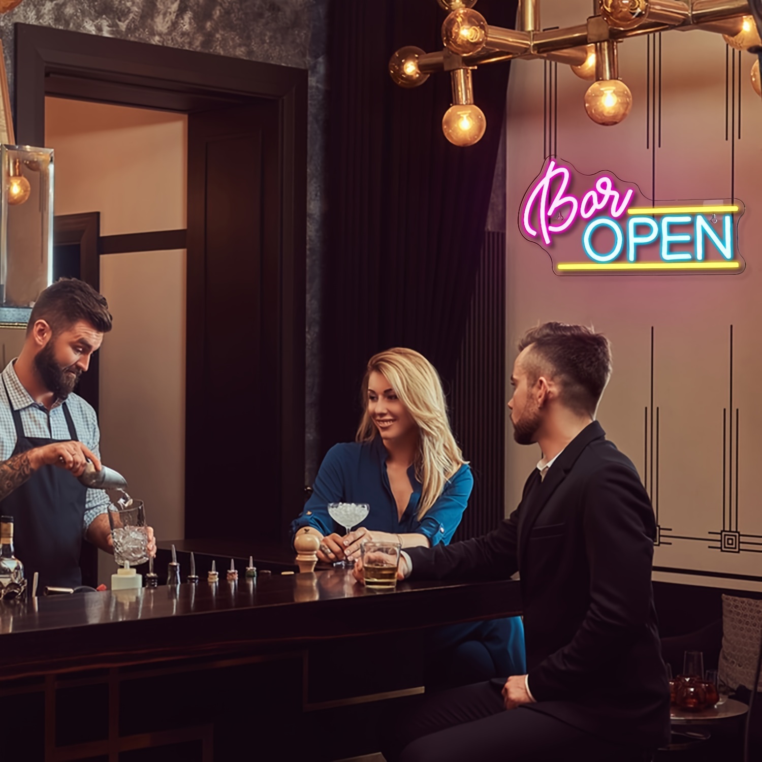 Open Neon LED Sign,Open Neon Sign, For Wall Decoration, Bar Shop Cafe Shop Party Club Restaurant Shop Open Sign Bar Light