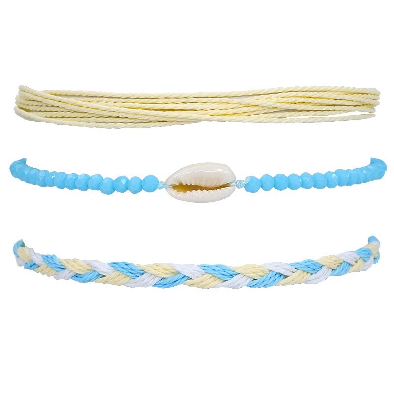 7 Stile Boho Hand-gemacht Bunte Multi-schicht Wasserdicht Wachs Linie Armbinde Frauen Sonnenschein Strand Surfen Schmuck Armbinde: Frau272