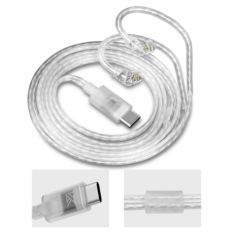 Auriculares KZ tipo C, Cable de auriculares chapado en plata de cobre sin oxígeno, Pin chapado en oro de alta pureza de 0,75 MM: Caqui