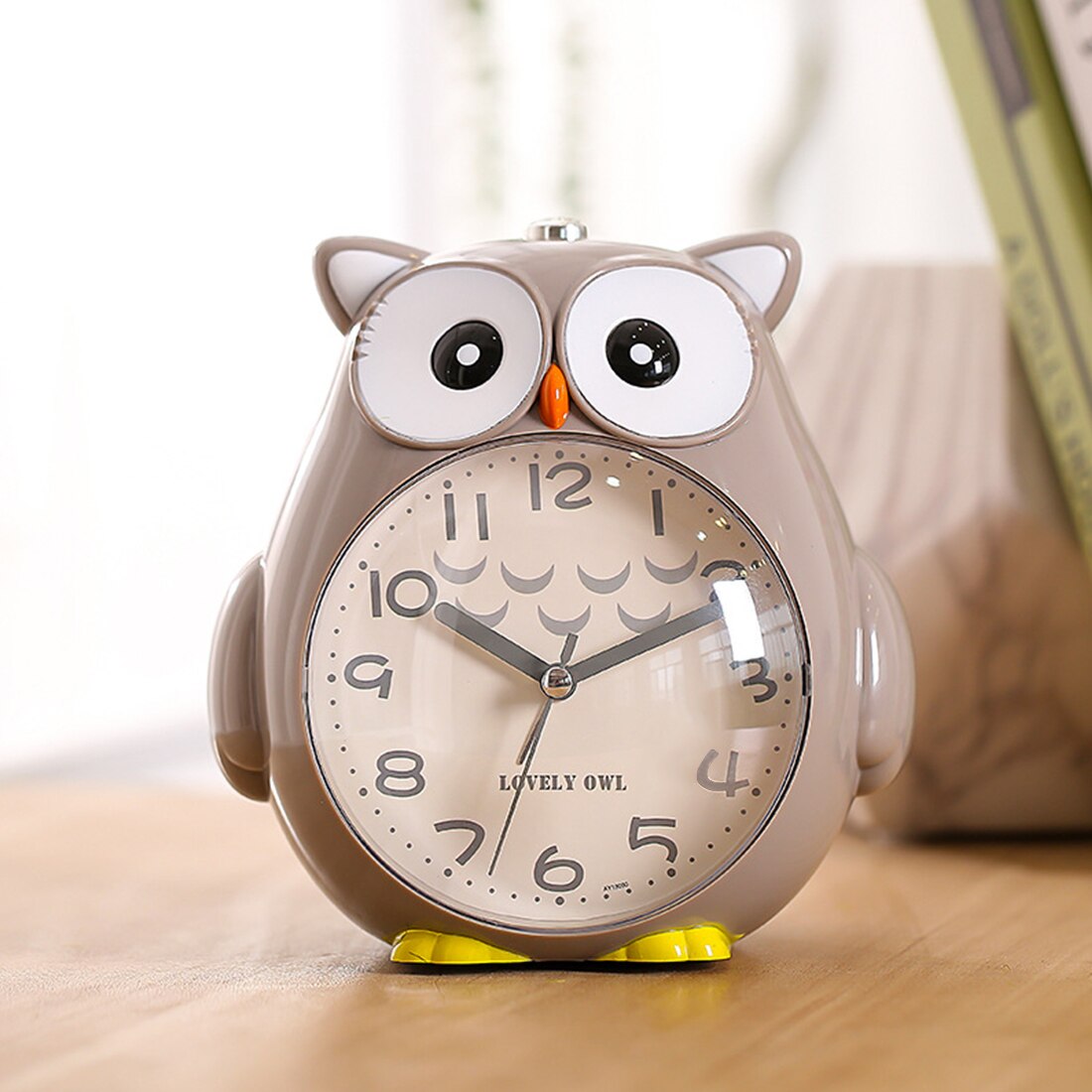 Horloges lumineuses créatives étudiant musique Snooze réveil mignon hibou réveil maison chambre décor despertador: Gray