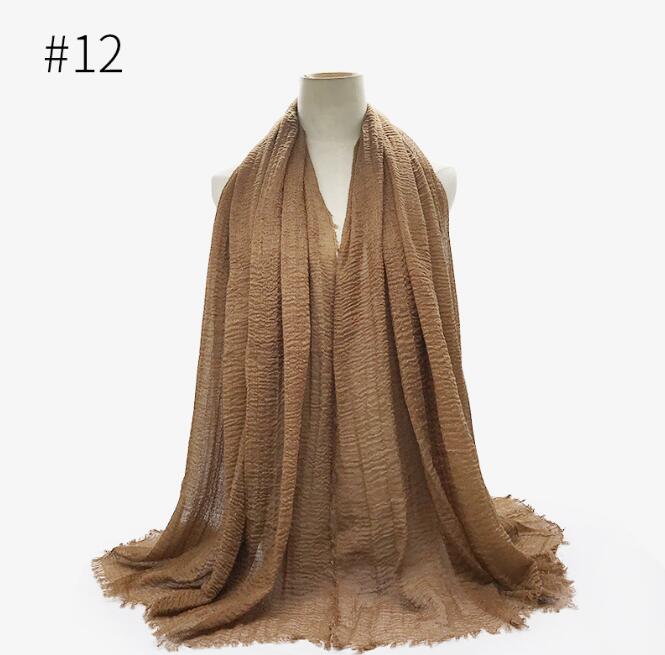 Écharpe Hijab en viscose de coton, 10 pièces, , écharpe, châle à la , bon marché, enveloppe musulmane, 50% pièces: 12
