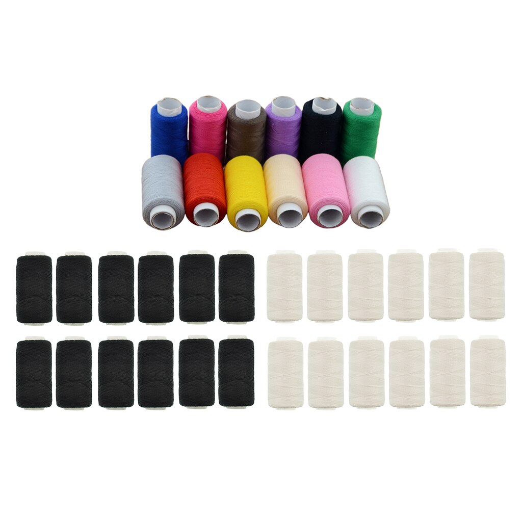 12 Spools Rainbow Polyester Sewing Thread Kit Set Ideal for Quilting Stitching/Hand Sewing/Machine Sewing