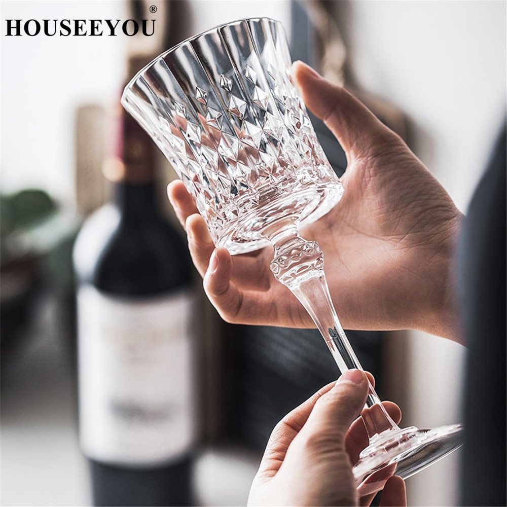 Husdu europeisk luksus retro utskåret krystallglass beger vinkopp champagne fløyter cocktail drikke bar restaurant verktøy