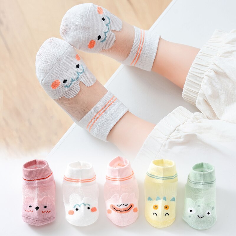 5 Pair Summer Baby Socks Newborn Boys Cartoon Thin Comfortable Breathable Cotton Toddler Girls Socks for 0~6Year: Style 1 / 1-3T