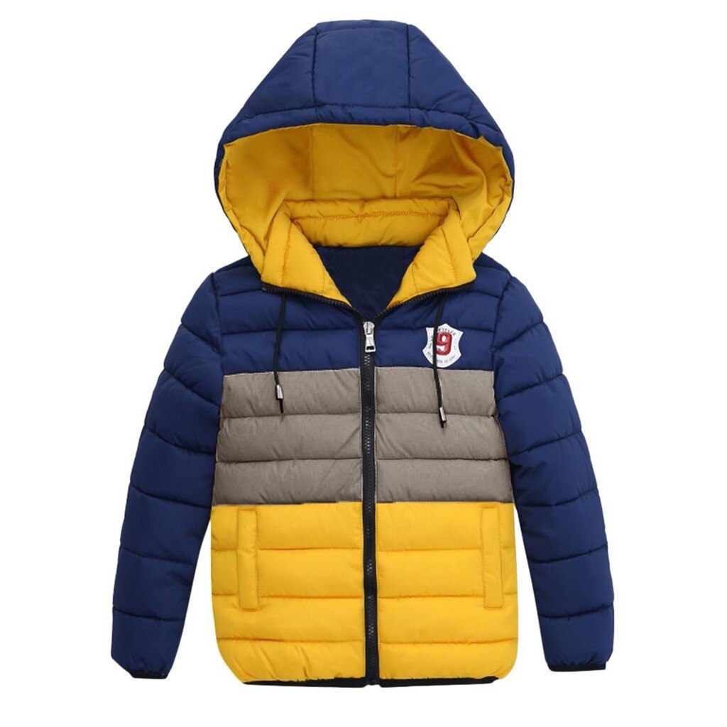 Winter Jumpsuit Kids Winter Kind Kids Gestreepte Gedrukt Hoodie Rits Jassen Warm Kinderen Houden Jas Зимний Комбинезон Дети