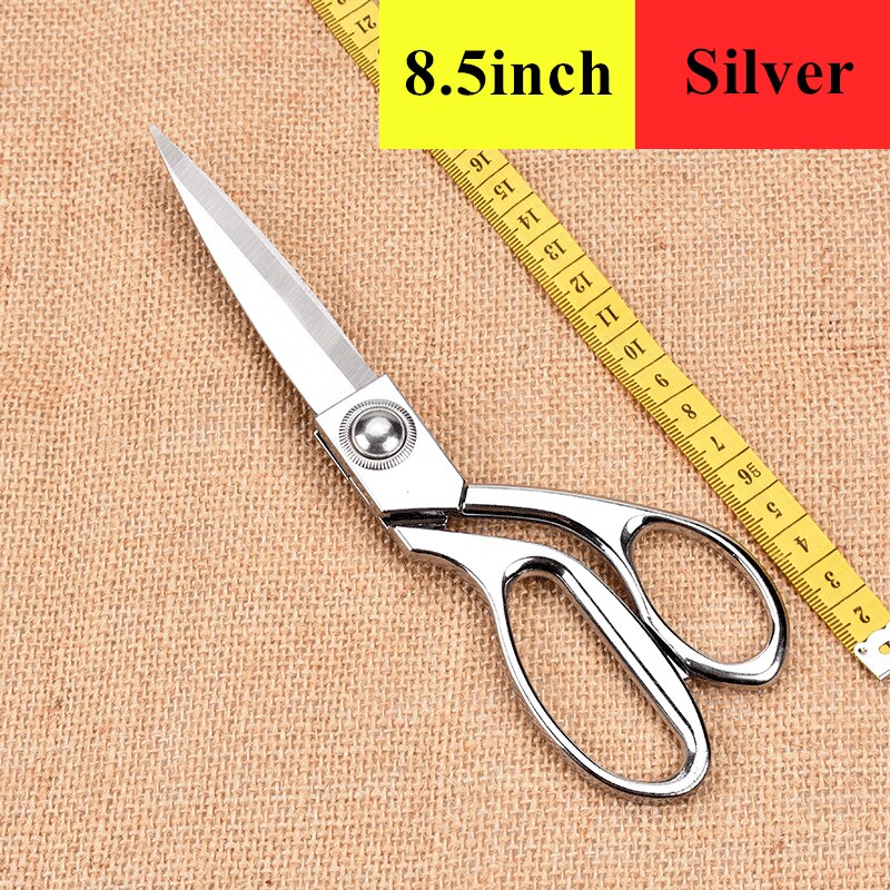 Professionele Goud Rvs Schaar Handwerk Gereedschap Kleermaker Schaar Borduren Naaien Kleding Stof Schaar: Silver 8.5 Inch