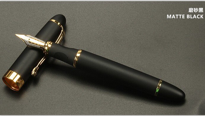 Jinhao-pluma estilográfica de Metal de , plumas clásicas de cuerpo grueso de 1,0mm, pluma de caligrafía con punta curva, de tinta de lujo para escribir, X450: I / 0.5 MM Nib