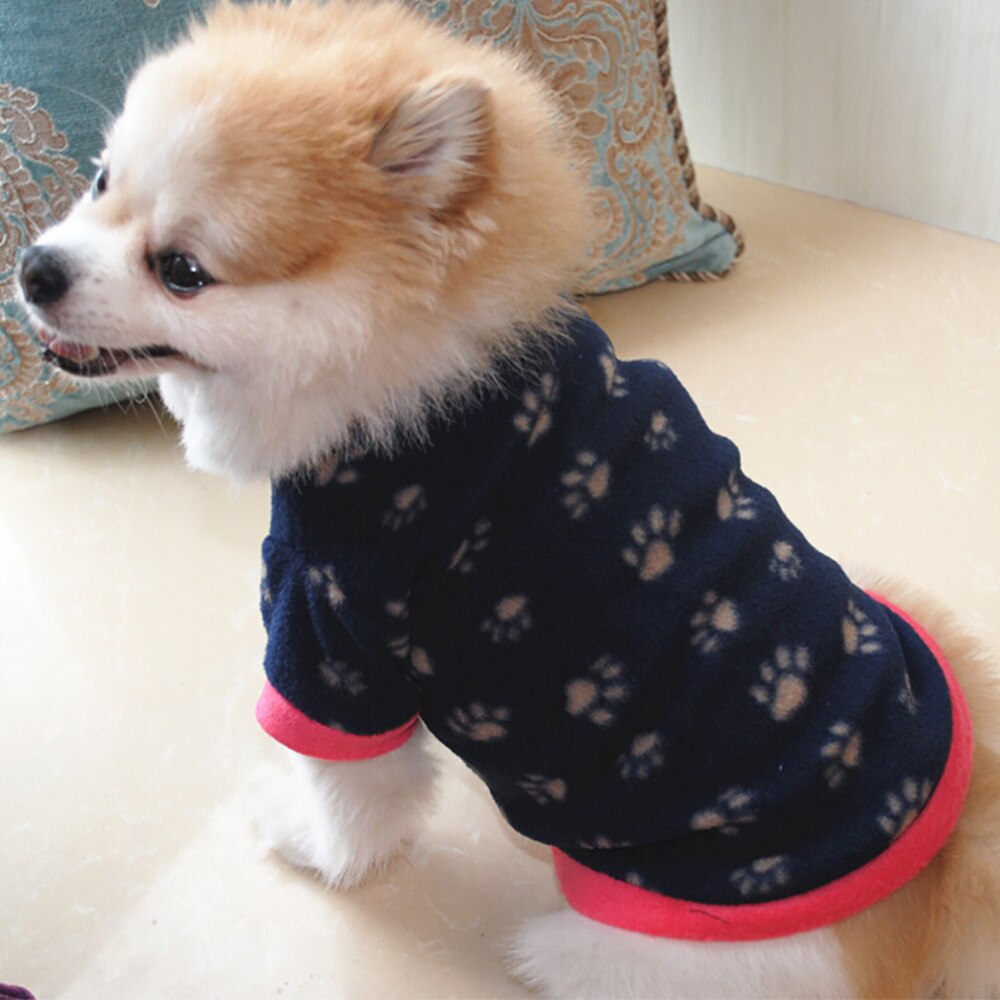Hundefodaftryk tøj til små hunde blødt kæledyr hundetrøje tøj til hund vinter chihuahua tøj klassisk kæledyrstøj dråbe
