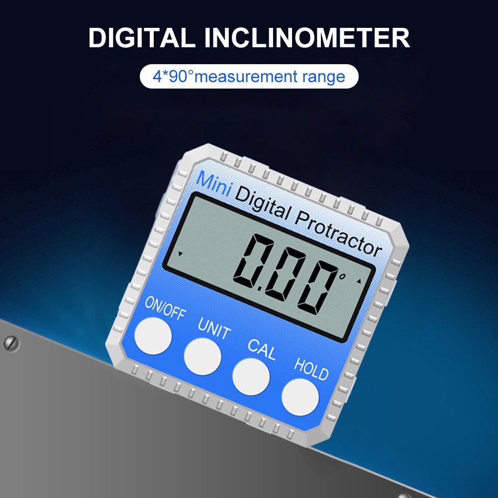 RZ Angle Protractor Universal Bevel 360 Degree Mini Electronic Digital Protractor Inclinometer Tester Measuring Tools MT2010