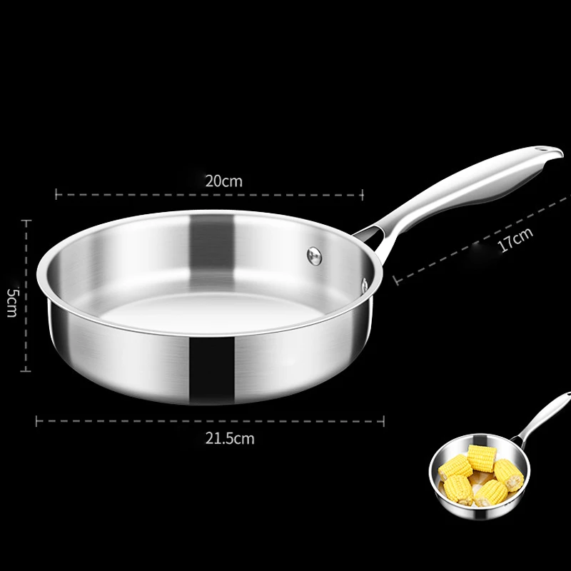 316 mini-wokpander i rustfrit stål til 1-2 personer, 16/18cm små gryder, generel brug til gas- og induktionskomfur: Gul