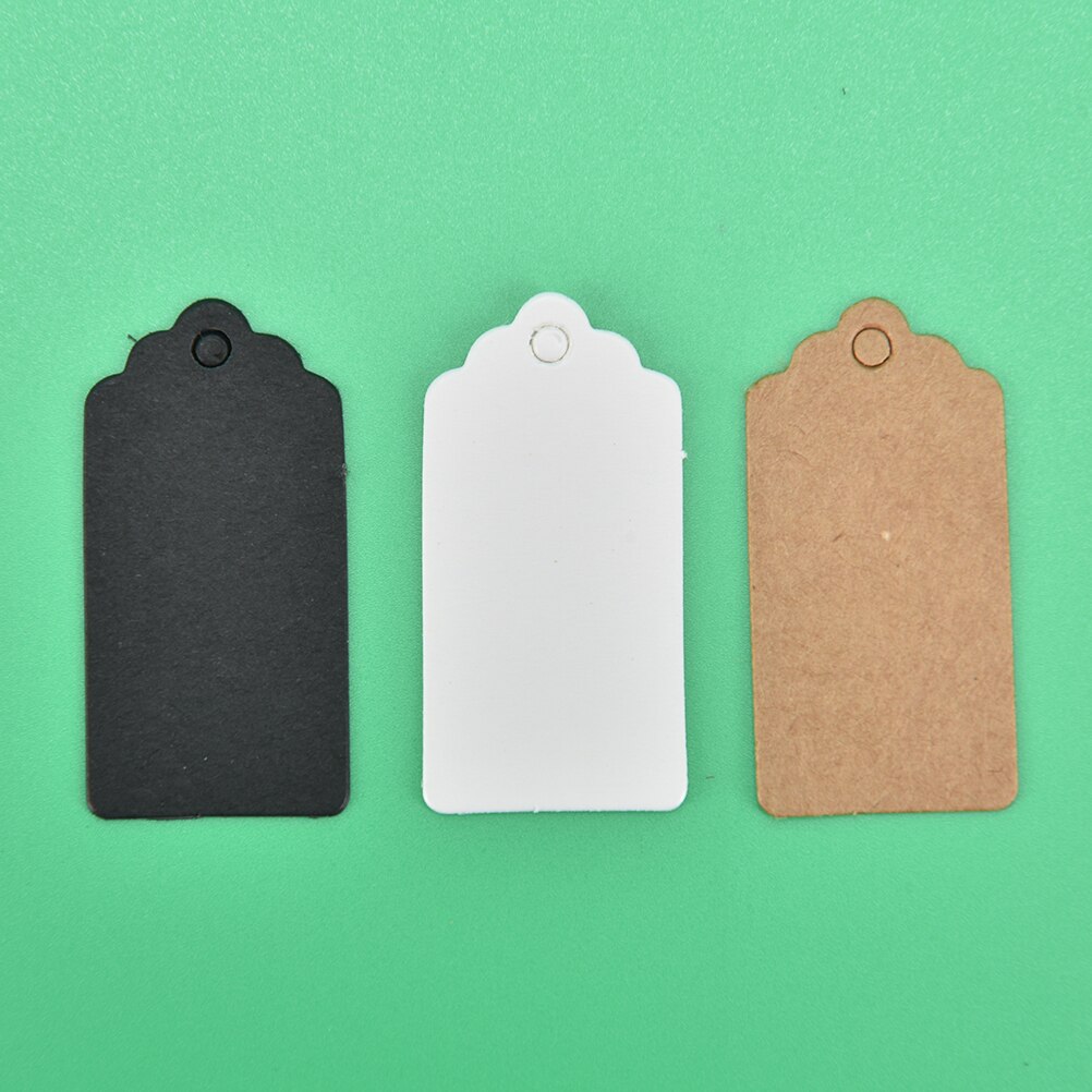 100 stuks kraft prijskaartjes voor kleding, diy, kerst, bruiloft, feestdecoratie, rechthoekig papieren label 4 x 2cm