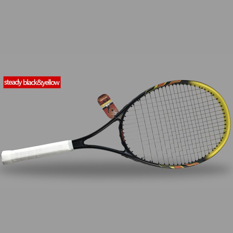 Raquete de tênis profissional de fibra carbono com saco de corda raquete treinamento pickleball padel raquetes esportes para homens: steady yellow