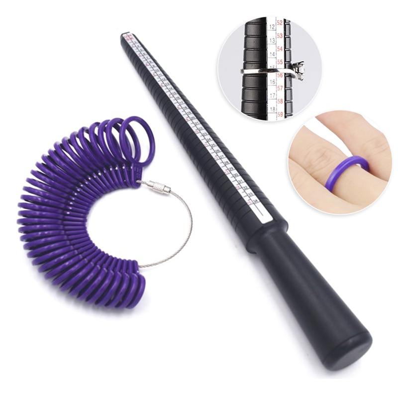1 pierścionek zestawowy rozmiar biżuteria zestawy narzędzi pomiarowych plastikowy trzpień Stick Finger profesjonalne narzędzie kolorowe wygodne Charms , 5cm Dia.