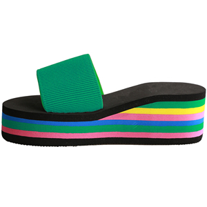 Sommer kvindesko platform badetøfler kile strandflip flops højhælede hjemmesko til kvinder mærke sort eva damesko: Grøn / 39