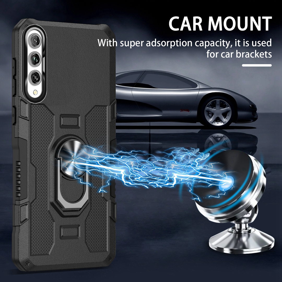 Para Huawei Y9s funda a prueba de golpes armadura soporte para dedo cubierta de anillo de Metal magnético para Huawei Y9S Y9 S fundas de parachoques de silicona